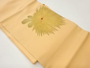 塩瀬金駒刺繍金彩菊模様名古屋帯